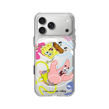 iPhone 17 Pro Max Clear Case（相機按鈕） 透明 - 海綿寶寶 SpongeBob - 一起玩耍
