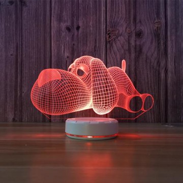 狗狗3d小夜燈七彩usb插電臥室床頭燈起夜伴睡臺燈酒吧裝飾氛圍燈