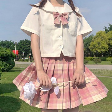 水手服關西關東襟jk制服短袖襯衫短款女夏季學院風襯衣基礎款上衣