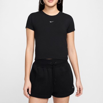 【NIKE】AS W NSW NK CHLL KNT MD CRP 女 短袖上衣 黑色-FV5509010
