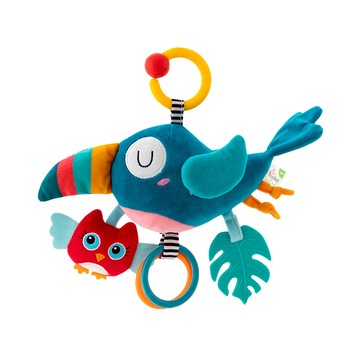 JoyNa - 發條音樂拉鈴 多巴胺多材質音樂鈴 嬰兒車掛鈴 床邊音樂鈴-藍色鳥