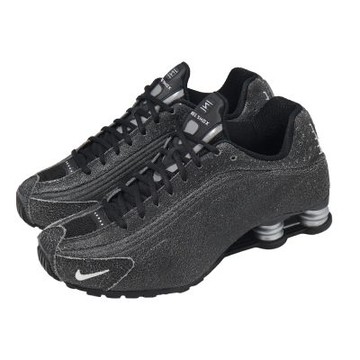 Nike 休閒鞋 Shox R4 QS 男鞋 彈簧鞋 黑 銀 支撐 仿舊皮革 IO4544-002