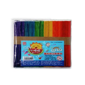 【雷鳥】彩色冰棒棍 11.4x1x0.2cm 50入±1 /包 NO.80104