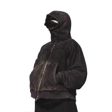 「Tabby.cat」Magnolia 重磅水洗做舊不規則車線短款寬松外套