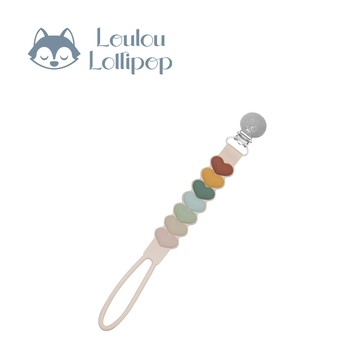 Loulou Lollipop - 固齒器奶嘴鍊夾-莫蘭迪小愛心