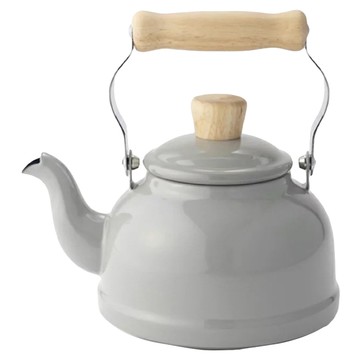 FUJIHORO Honey Wave 琺瑯木柄水壺  淺灰色  1.6L  1個