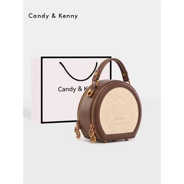 (免運)生日禮物官網Candy&Kenny刺繡小圓包女2025新款時尚圓餅包斜挎包