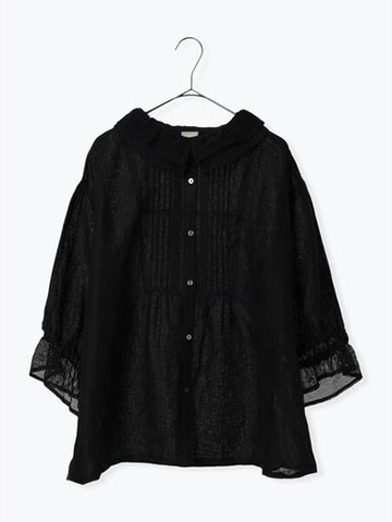 雙層領口胸前壓摺長袖襯衫(FB42L0A0580) - Samansa Mos2