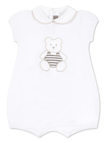 Little Bear - appliquéd stretch-cotton shorties - kids - Cotton/Elastane - 3 mth - White