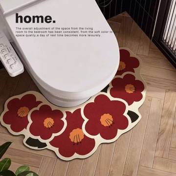 異型花朵衛生間易干防滑墊家用進門耐臟腳墊浴室硅藻泥吸水地墊