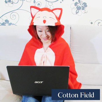 棉花田俏皮貓-噢Q版造型多功能創意保暖毯(90X145cm)