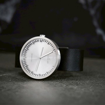 LEFF amsterdam｜tube  北歐工業齒輪設計真皮腕錶 (42mm,不鏽鋼、黑皮帶)