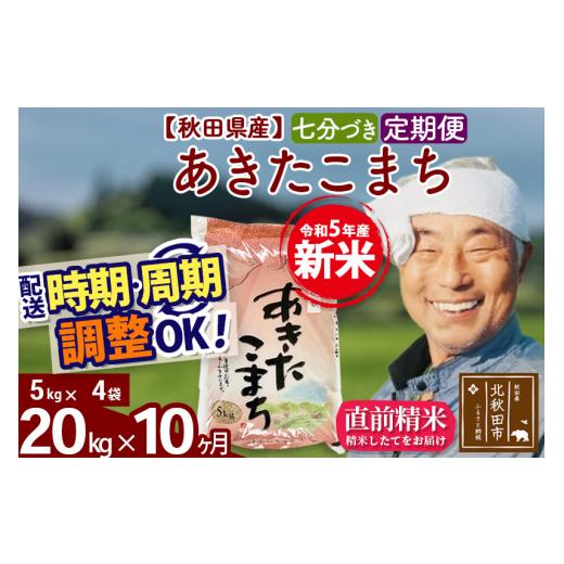 ふるさと納税 秋田県 北秋田市 《定期便10ヶ月》＜新米＞秋田県産 あきたこまち 20kg(5kg小分け袋) 令和5年産 配送時期選べる 隔月お届けOK お米 …