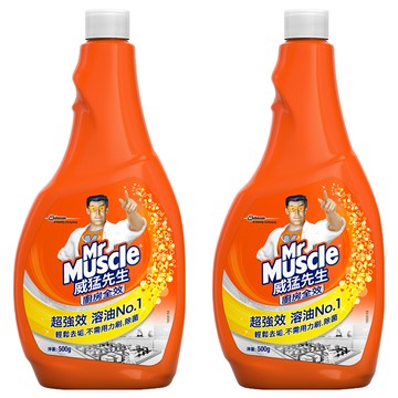 Mr Muscle 威猛先生 廚房清潔劑重裝瓶補充裝 溶油 輕鬆去垢 除菌  500g  2瓶