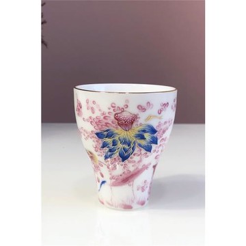 白玉瓷彩繪歐式琺瑯彩龍鳳杯雞缸杯主人杯個人杯茶盞描金款禮盒裝