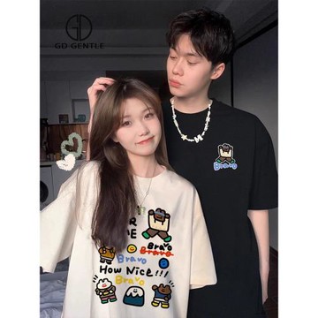 香港潮牌夏季短袖不一樣的情侶裝高級感潮牌圓領休閑百搭情侶t恤