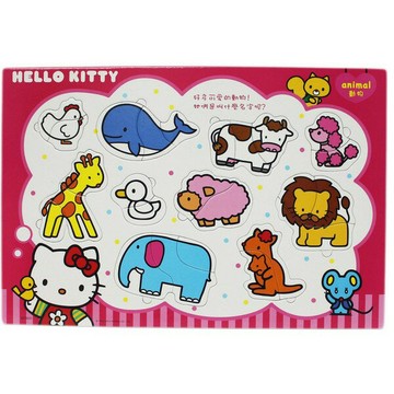 8開 Hello Kitty凱蒂貓 嵌入版可愛的動物拼圖 世一C678031/一個入(促120) IQ益智嵌入版幼兒拼圖 MIT製【APP滿額下單10%點數(單一帳號最高1000點)】10/31止