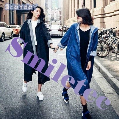 デニムコート デニムジャケット レディース 春秋 オシャレ 帽付 開襟 ロング丈コート カジュアルウエア 長袖 2色 通販 Lineポイント最大get Lineショッピング