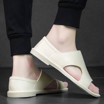 大碼夏季新款開車拖鞋男外穿沙灘鞋包頭防滑越南露趾涼鞋男洞洞鞋