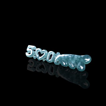 冰種藍水翡翠我愛妳520 | 裸石 | 天然A貨翡翠 | 送禮