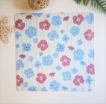 限量訂製款=日本純棉手帕=北歐風=花開=白