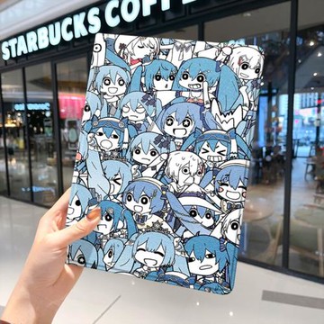 初音未來ipad10保護套pro2024款11寸5蘋果air6平板mini7殼4迷你3適用2三折帶筆槽2018九8第9代2020二次元動漫