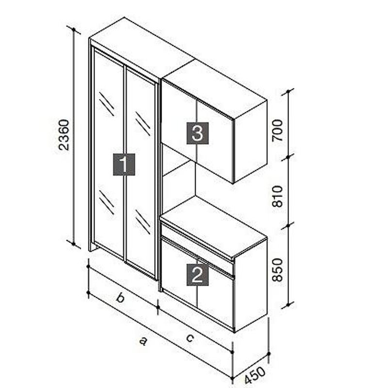 シエラS 食器棚 リクシル 間口45cm(R) 壁付型カウンタープラン カウンター高さ85cm 奥行45cm W450mm LIXIL システムキッチン収納 グループ2 - 14