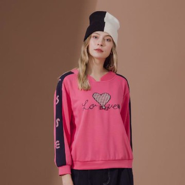 【YUTZUYA 優姿雅】甜美撞色格紋愛心上衣