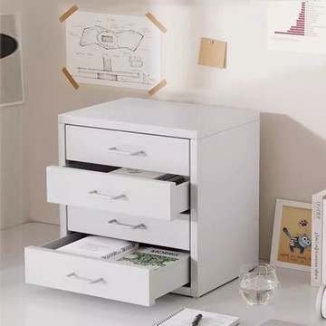 《C&B》鋼鐵斯特桌上文件櫃四抽屜收納櫃純白色