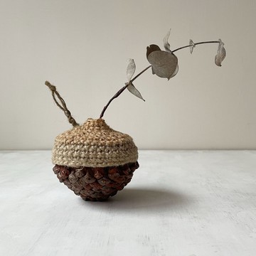 果實編織花器 / 極小口 / 乾燥花 / 松果 / 聖誕禮物