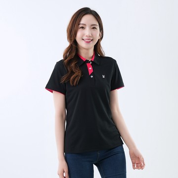 遊遍天下 女款吸濕排汗抗UV機能POLO衫GS1036黑色
