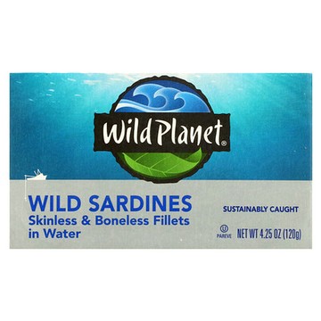 Wild Planet, 去皮去骨野生沙丁魚片，4.25 盎司（120 克）