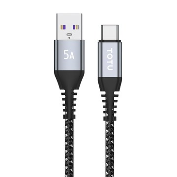 TOTU 拓途 Type-C充電線傳輸線 編織快充線 CB-5系列 5A/25W Max 灰色  1m  1條