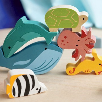 【美國 Mentari】海洋探索疊疊樂(木製玩具/蒙特梭利)