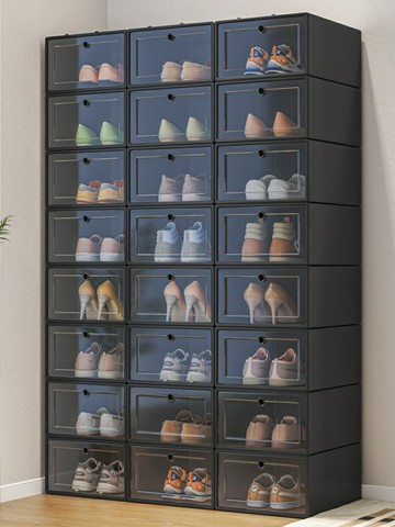 塑料鞋盒宿舍鞋子收納神器家用門口簡易鞋架省空間鞋櫃收納盒透明