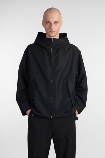 Attachment Casual Jacket In Black Wool