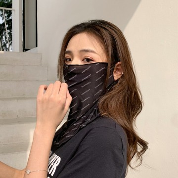 防曬面紗 冰絲圍脖套 面罩遮臉女掛耳面巾 騎行夏天防紫外線臉罩【不二雜貨】