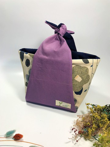 Fantasy【棉麻布】日式風綁巾式手提袋