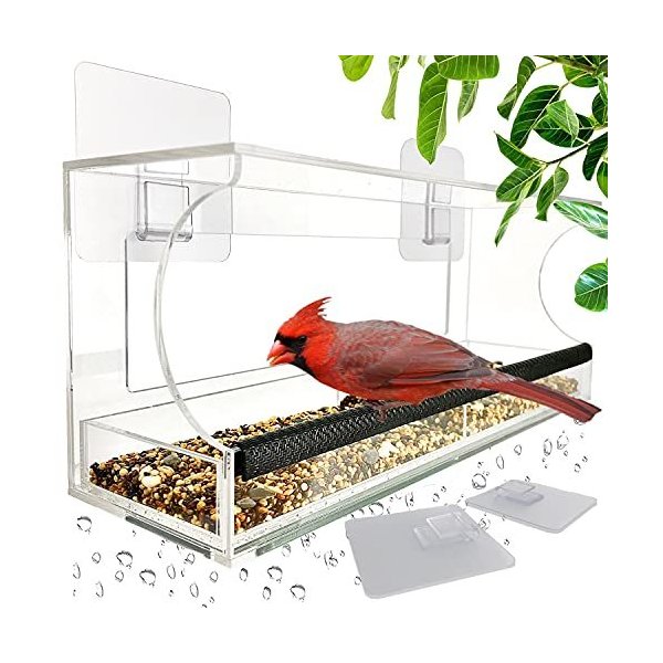 特別配送 Window Bird Feeders With Sliding Feed Tray For Outside Never Falling Off Large Outside Bird Feeder For Wild Birds Hanging Birdhouse Kit オンラインストアクーポン Lakeprofile Com