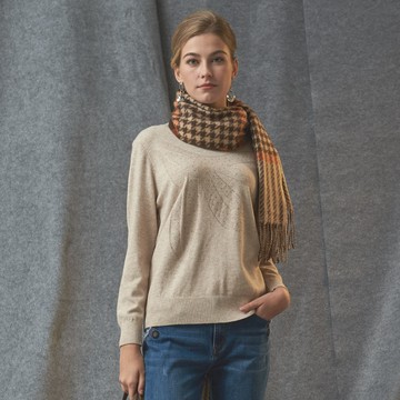 ★【喜芝梅】日式千鳥格超親膚觸感優先絲絨圍巾(五色；F) 224790435