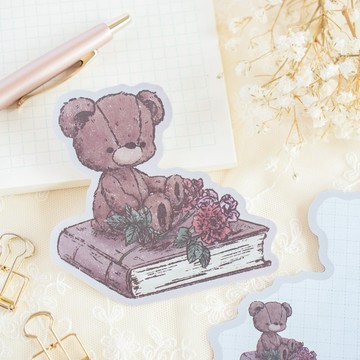 異形便簽紙 – 書本與花與泰迪熊