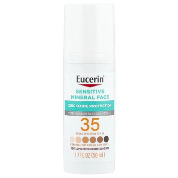 Eucerin, Sensitive Mineral，面部抗曬乳液，SPF 35，有色，1.7 液量盎司（50 毫升）