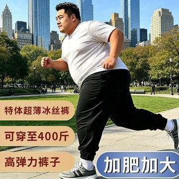 ✨ 新品🎈夏季男褲子加肥加大碼寬鬆高彈休閒褲中老年400斤大碼褲子