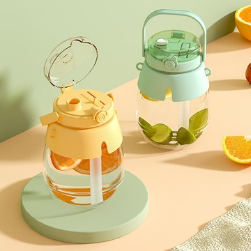 水杯高顏值女生兒童學生運動水壺防摔大容量帶吸管杯子網紅大肚杯