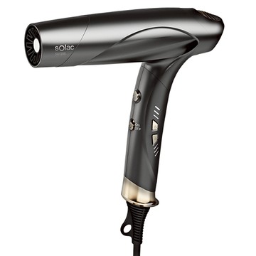 Solac 智能中和離子專業吹風機 美型輕量 千萬級雙離子 獨立控制與反向清潔功能 11萬高轉速無刷馬達  SD-1300G  灰色