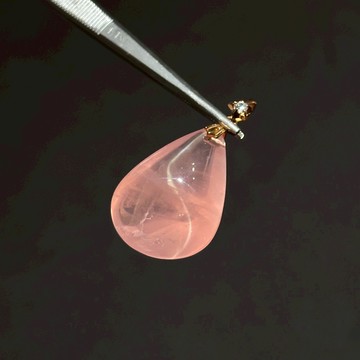 貓眼星光粉晶項鍊 | 馬達加斯加 馬島粉晶 心輪發光 菩薩的蓮花雨 天然水晶項鍊 已鑑定 Q24AA22-915