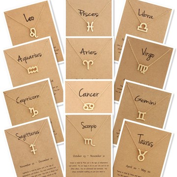 【隔日到貨 】台灣現貨 廠商直銷十二星座閤金弔墜項鏈飾品聖誕節禮物 小飾品 韓風項鏈