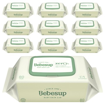 Bebesup 低刺激濕紙巾  80張  10包