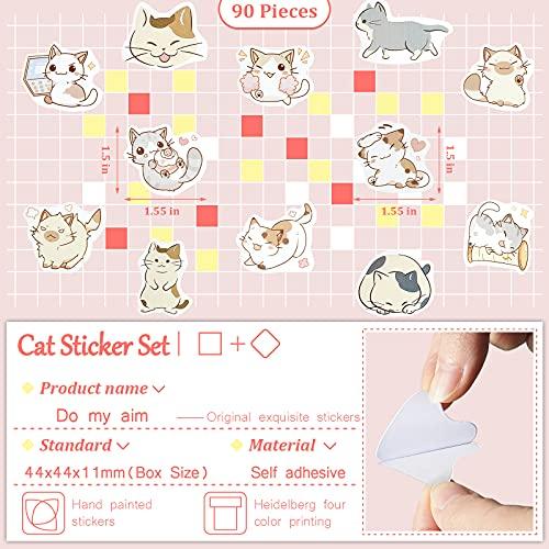 Boxes  90 Pieces Small Size Cat Theme Stickers Decoration Cute 並行輸入品