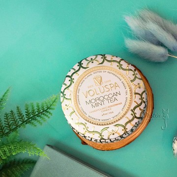 Voluspa 美國 香氛精油蠟燭 摩洛哥薄荷茶 Moroccan Mint Tea 4oz 經典鐵罐 全新
